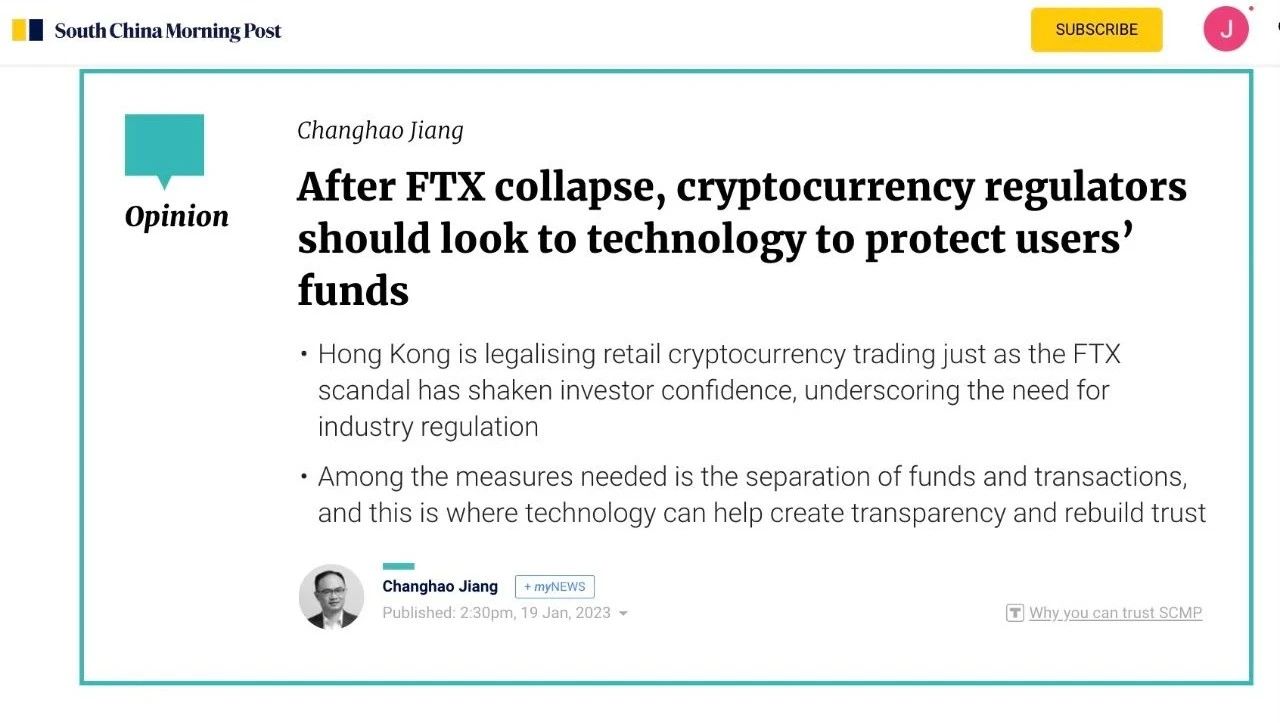 Cobo联创:<a title='注册送加密货币' href='https://okk.meibanla.com/btc/okex.php' target='_blank' class='f_d'>加密货币</a>监管机构应寻求科技创新以保护用户资金安全