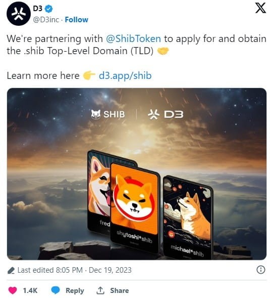 Shiba Inu 计划为 SHIB 持有者推出新的“.shib”域名