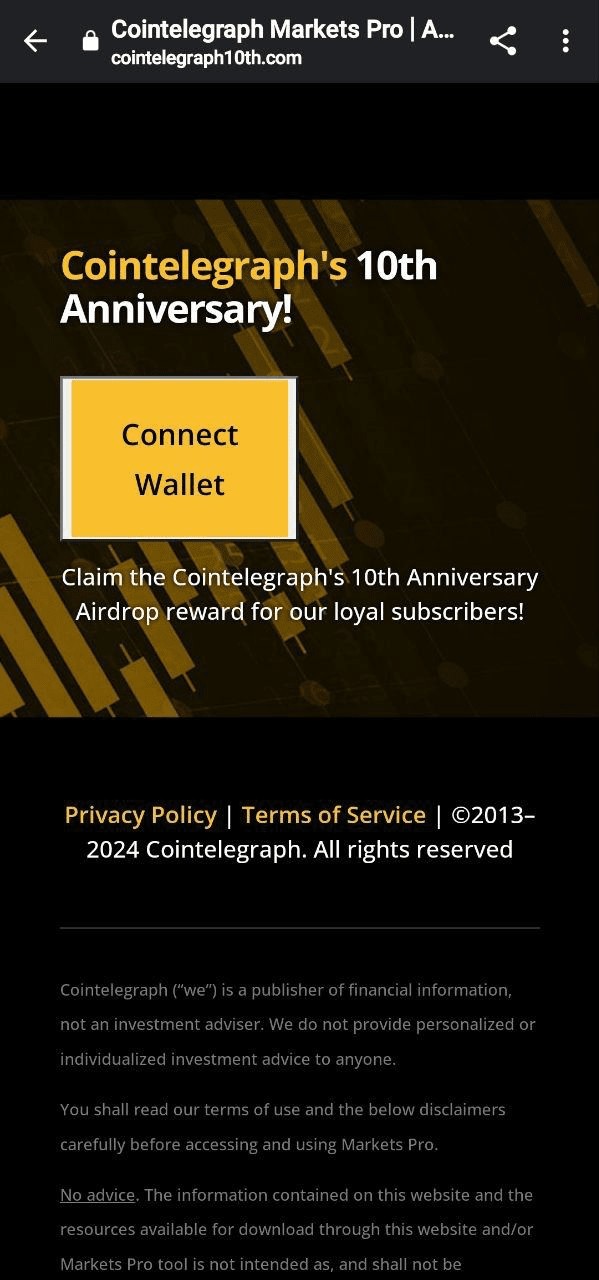 Cointelegraph 警告用户注意虚假空投电子邮件，诈骗者通过此伎