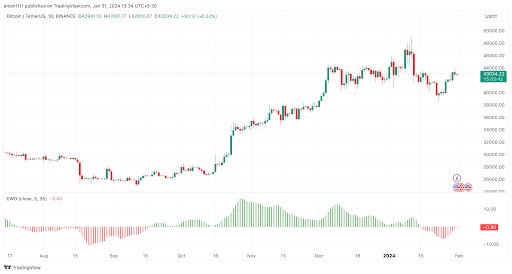 比特币修正阶段可能已经结束BTC价格会在2024年2月达到5万美元吗