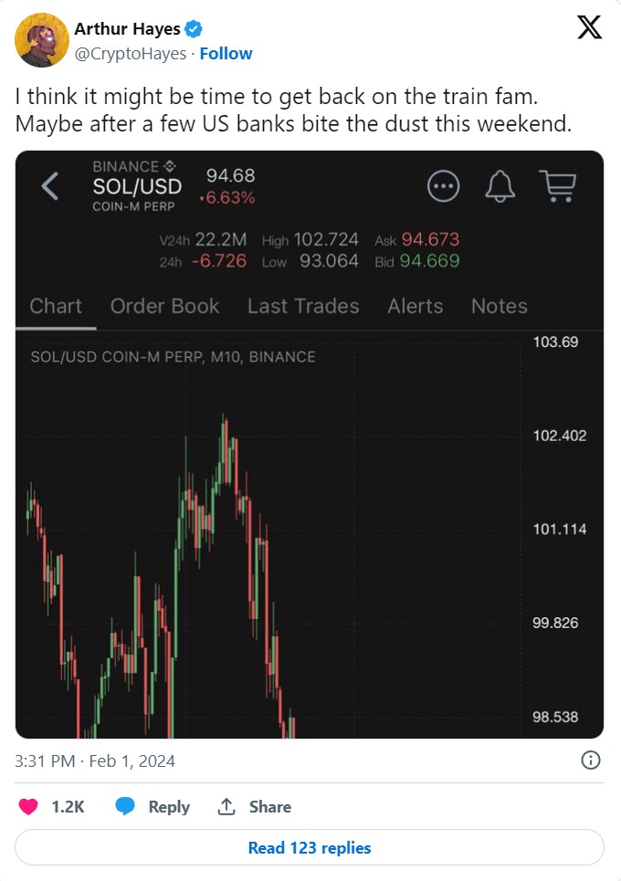 ARTHURHAYES预测SOLANASOL价格将大幅上涨